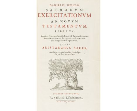 Bible commentaries.- Heinsius (Daniel) Sacrarum exercitationum ad Novum Testamentum libri XX, first edition, half-title, titl