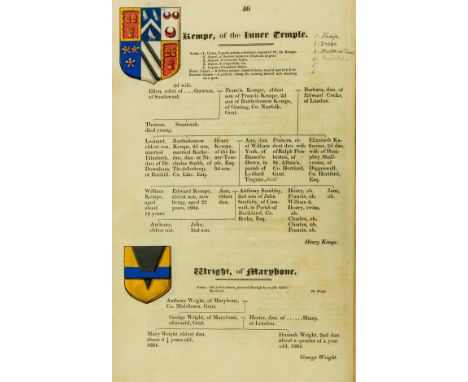 Heraldry.- [Phillipps (Sir Thomas, Baronet, collector of books and manuscripts, 1792-1872).- The Visitation of Middlesex, Beg