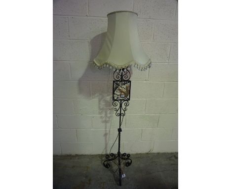 Wrought Iron Floor Lamp with Shade,