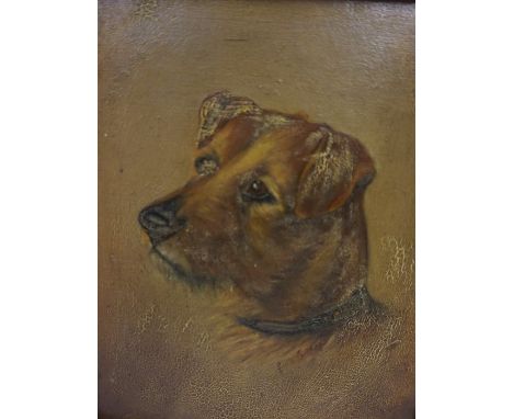British School "Terrier Dog" also with a dog subject print by Leon Danching, and another print, (3) 