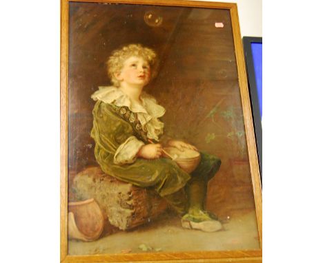 A pair of oak framed Pear's prints, to include Bubbles, each 70 x 50cm