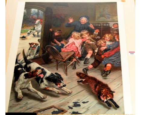 After Arthur J Ellesley - Late for school, colour print, 69 x 48cm, in modern frame