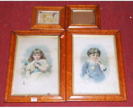 Assorted birds eye maple and other pictures frames, prints etc