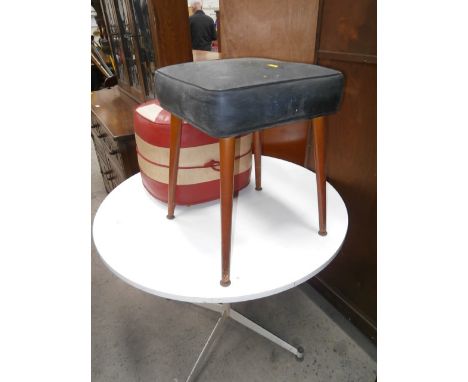 circular table, pouffe and stool