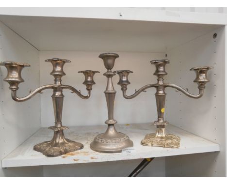 2 3 armed candelabras and candle stick