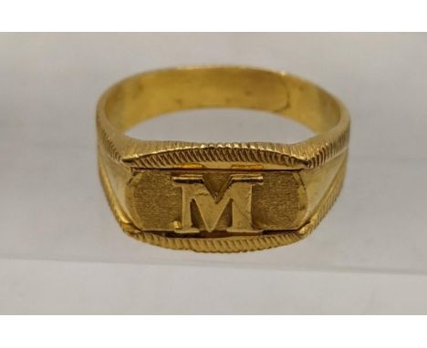 A 22ct gold gents signet ring, total weight 8.3gLocation: 