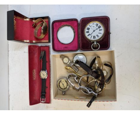 Various wristwatches and pocket watches to include a Rotary, a Romer, a ladies ZentRa and othersLocation: 