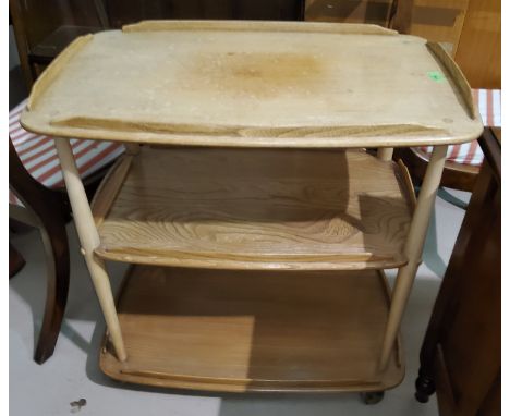 An Ercol 3 height tea trolley in light elm 