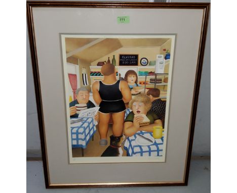 Beryl Cook: signed limited edition print Elviras cafe, Published by Alexandra Gallery Publications signed in pencil 95/850 fr