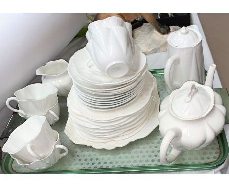 A Shelley six setting tea service comprising teapot, hot water jug, milk jug, cups and suacers, side plates etc, Rd272101 