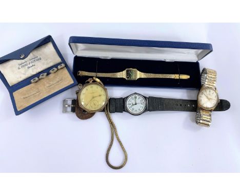 A Thomas Russel of Liverpool open face octagonal pocket watch, a vintage gents Uno watch, a Swatch and gilt ladies Seiko watc