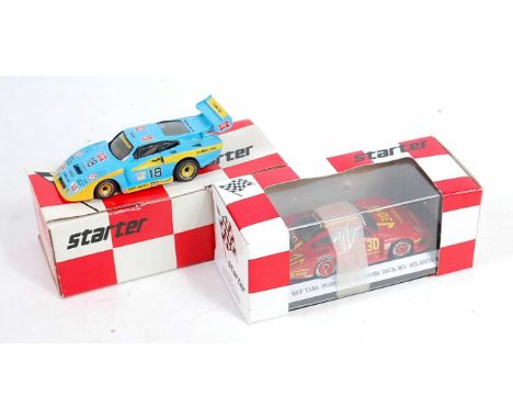 A Starter Kits 1/43 scale resin Porsche factory/hand built racing car group to include a Ref. No. T185 Porsche 935 Moby Dick 