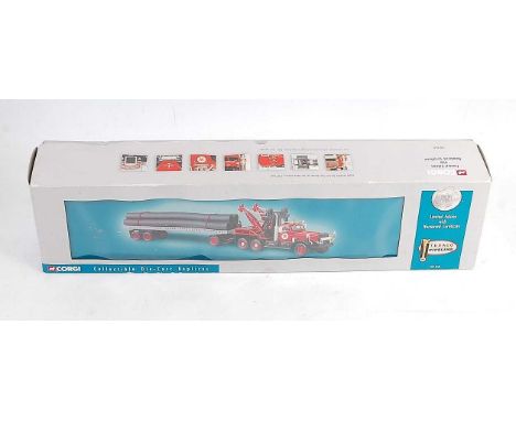 A Corgi Toys Model No. 55610 limited edition Diamond T 980 wrecker and trailer with pipe load, limited edition example with c