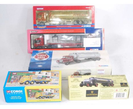 A Corgi 1/50 scale road transport and road haulage diecast group to include a Ref. No. CC13602 Hauliers of Renown Suttons Tan