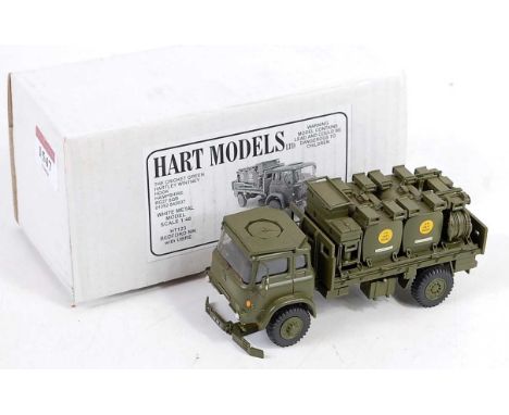 A Hart Models 1/48 scale white metal professionally kit built model of a Bedford MK with Ubre, finished in military green (mo