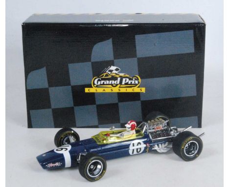 An Exoto Grand Prix Classics 1/18 scale model of a Lotus Ford type 49 Grand Prix race car, finished in blue with racing No. 1