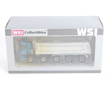 A WSI Collectables 1/50 scale model No. 9630 diecast model of a Derks Bemmel 10x4 tipper lorry, housed in the original window