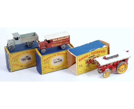 Three various boxed Matchbox Models of Yesteryear diecasts, all in original boxes, some boxes with storage damage and end fla