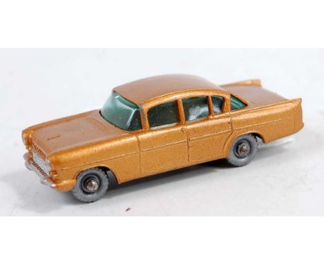 A Matchbox No.22 1958 Vauxhall Cresta comprising of metallic gold body with blue glazing and silver plastic wheels, very mino