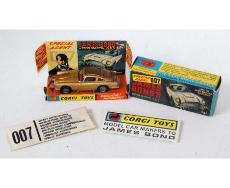 A Corgi Toys No. 261 James Bond Aston Martin DB5, rare toffee gold example, complete with driver and bandit figure, complete 