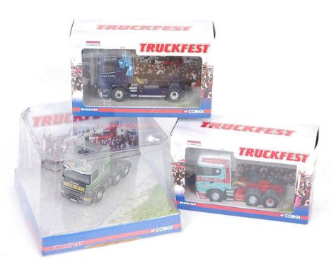 A Corgi Toys 1/50 scale Truckfest diecast tractor unit group, three boxed as issued examples, to include Ref. Nos. CC12923, C