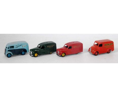 A Dinky Toys advertising van diecast group to include a Capstan Morris 10cwt van, a Raleigh Cycles Austin delivery van, a Nes