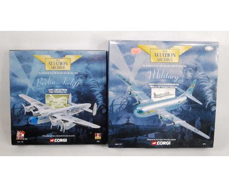 A Corgi Aviation Archive 1/144 scale boxed aircraft  group, two examples to include a No. 48104 Boeing C 97AC Strato Freighte