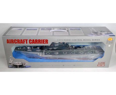 A Heng Tai 1/275 scale radio controlled model of an aircraft carrier, appears as issued, in the original window box