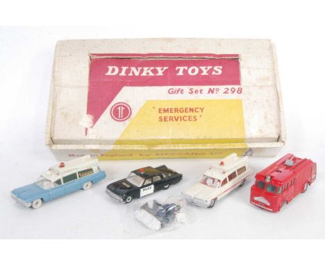 A Dinky Toys gift set No. 298 Emergency services comprising of four various emergency services vehicles to include Ford Fairl