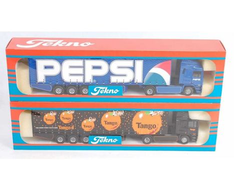 A Tekno British Collection 1/50 scale soft drink related road transport group to include a British Collection No. 68 ERF Peps