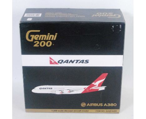 A Gemini 200 item No. G2QFA409 1/200 scale boxed model of an Airbus A380 Qantas 'Spirit of Australia', housed in the original