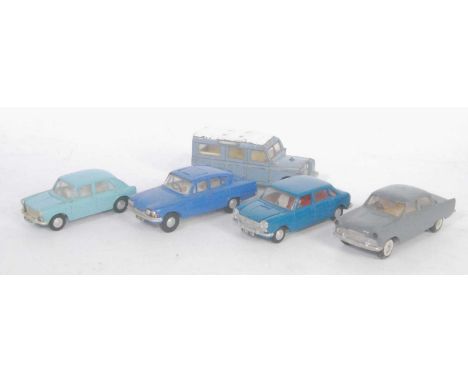 Five  various loose and repainted Spot-On diecast vehicles to include a Morris 1100, an LWB Land  Rover, an Austin 1800, a re