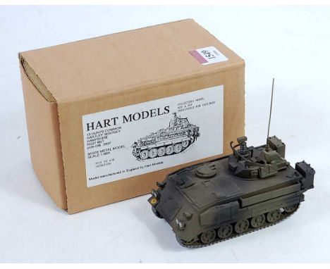 A Hart Models model No. HT21 1/48 scale white metal and resin hand built model of an FV438 swing fire tank, appears factory f