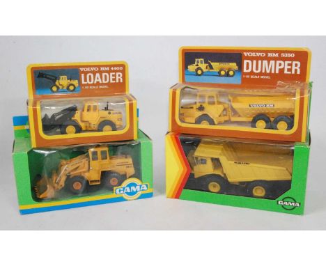 A Gama and similar 1/50 scale boxed construction vehicle diecast group to include a Gama No. 9440 Ahlmann AS12 wheel loader, 