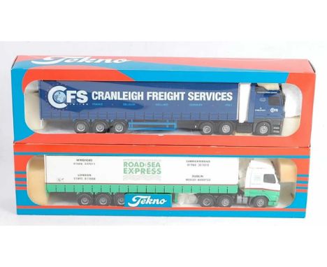 A Tekno 'The British Collection' 1/50 scale road transport diecast group to include a Road and Sea Express Volvo FH12 tractor