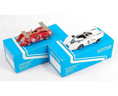 A Provence Moulage 1/43 scale Racing Racing Car factory hand built group, two examples, to include Ref. Nos. K716, a 1969 Bra