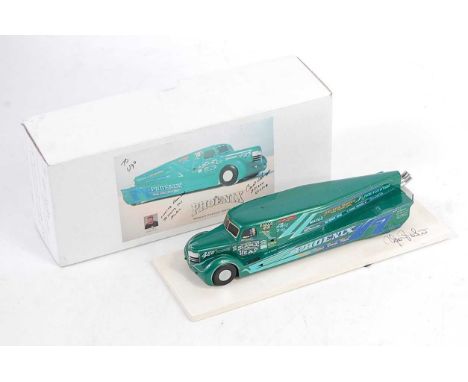 A Ugo Fadini model No. 18 resin factory built limited edition model of a Phoenix LSR diesel truck finished in metallic green 