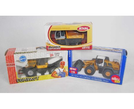 Three various boxed mixed scale earth moving and construction vehicles to include a Siku No. 3533 Liebherr 4-wheel loader, a 