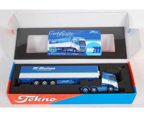 A Tekno 1/50 scale boxed model of a McMullan International Volvo FH 460 tractor unit and refrigerated trailer, housed in the 