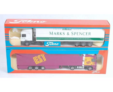 A Tekno 1/50 scale British Collection road transport diecast group to include a No. 101 EST DAF 95 XF tractor unit with box t