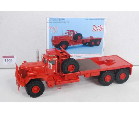 A Dan Miniature Models of Romania model No. MIM50008 1/50 scale resin of a Kenworth 953 heavy haulage tractor unit finished i