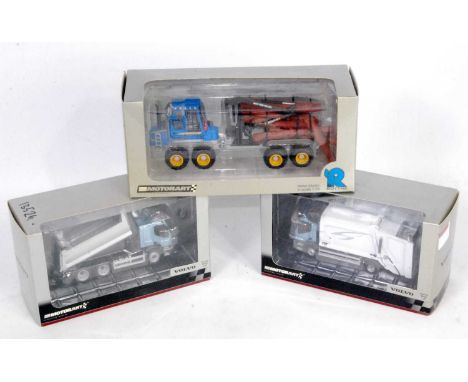 A Motorart 1/50 scale boxed diecast group to include Ref. Nos. 13524 a Volvo FL tipper truck, a No. 13523 FL Volvo Refuse tru