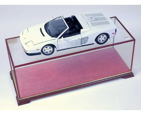 A Pocher 1/8 scale kit built model of a Ferrari Testarossa Spyder finished in white with black interior with purpose built di