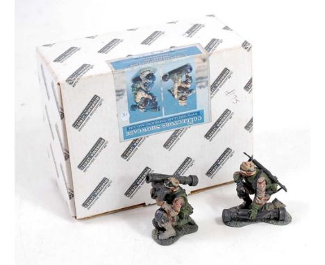 A collectors' showcase 70mm pewter and hand painted figure group, a modern US Army set No. CS00233 Third ID Javelin Team (M, 