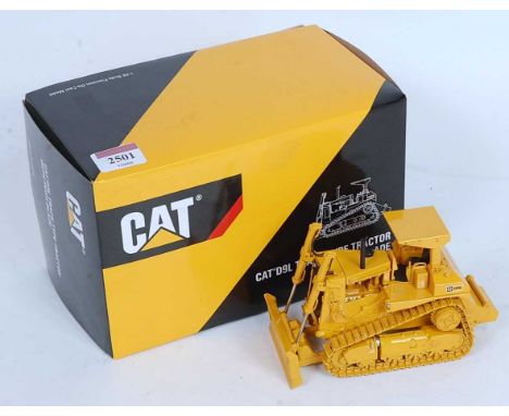 A Classic Construction Models 1/48 scale diecast model of a CAT D9L track type tractor with push blade, finished in Caterpill