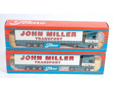 A Tekno British Collection 1/50 scale John Miller Transport road haulage diecast group to include a DAF Super Space Cab 500 t