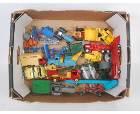 A quantity of various mixed diecast vehicles and accessories to include Corgi Toys, Budgie Toys, Britains, and others, exampl