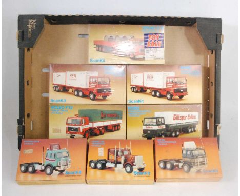 Eight various boxed Scankits of Denmark 1/72 scale commercial vehicles and trucks, all appear as issued, examples to include 