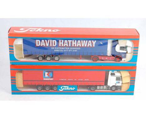 A Tekno 1/50 scale The British Collection road transport group to include a No. 83 David Hathaway Scania 124 tractor unit wit