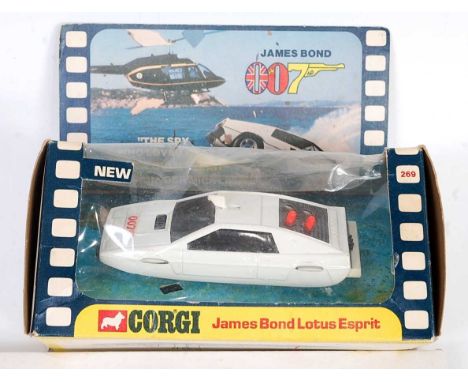 A Corgi Toys No. 269 James Bond Lotus Esprit comprising of white body with black windows and red rear rockets (6 rockets in t